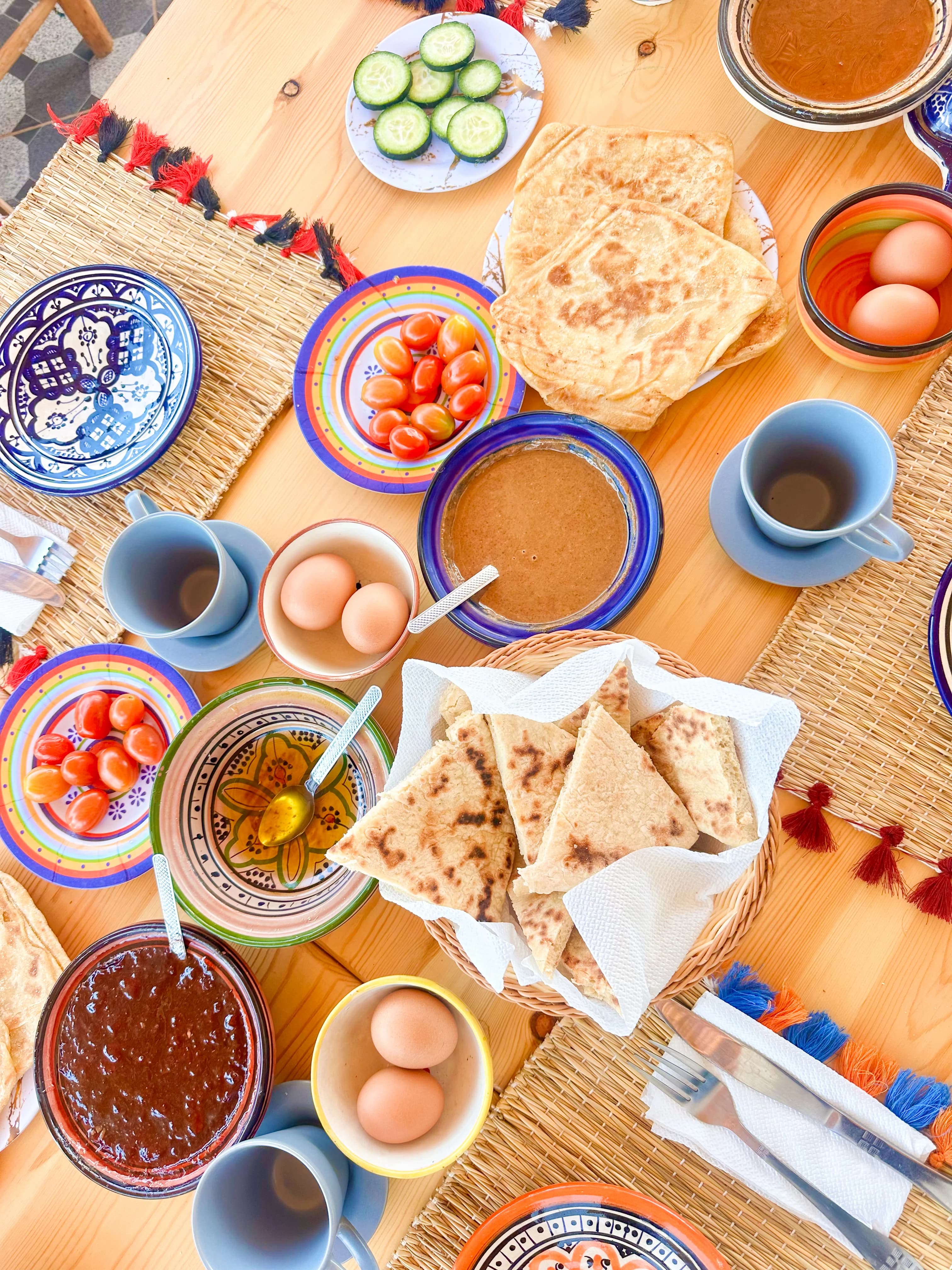Moroccan breakfast rooftop Blue Pearl