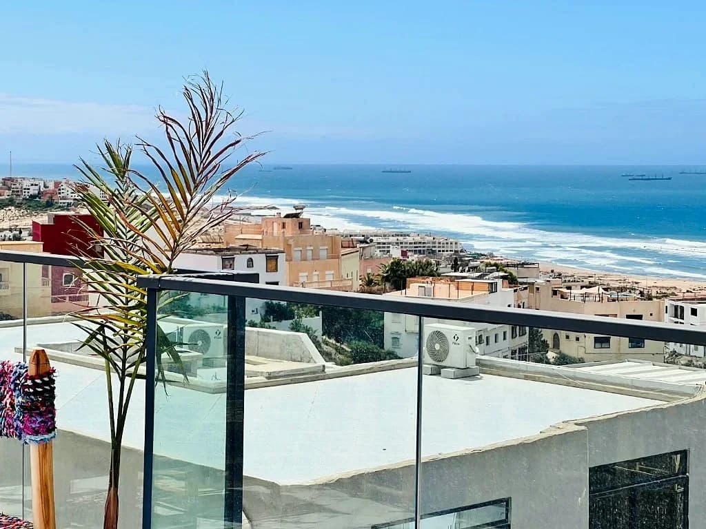 The terrace view over Taghazout bay