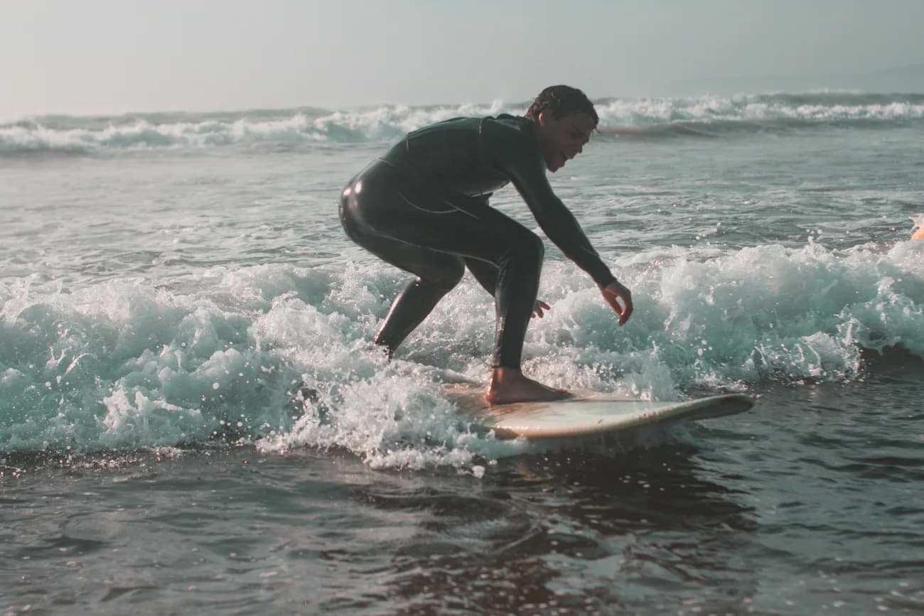 A guest riding a wave.